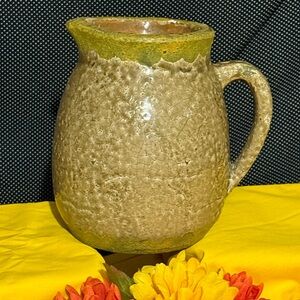 Rustic Textured Ceramic Pitcher HEAVY 8” high